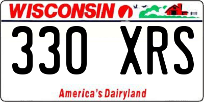 WI license plate 330XRS