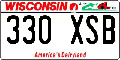 WI license plate 330XSB
