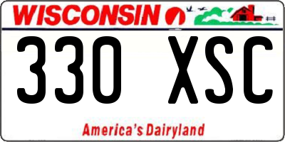 WI license plate 330XSC