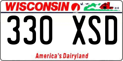 WI license plate 330XSD