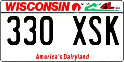 WI license plate 330XSK