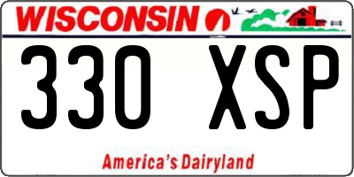 WI license plate 330XSP