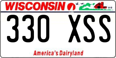 WI license plate 330XSS