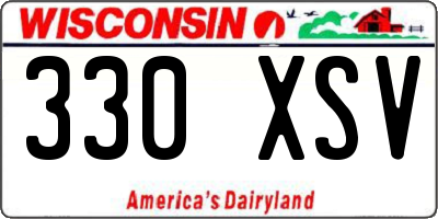 WI license plate 330XSV