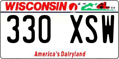 WI license plate 330XSW