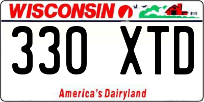 WI license plate 330XTD