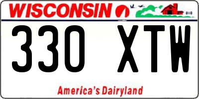 WI license plate 330XTW