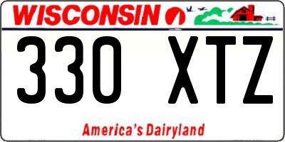 WI license plate 330XTZ