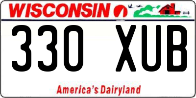 WI license plate 330XUB