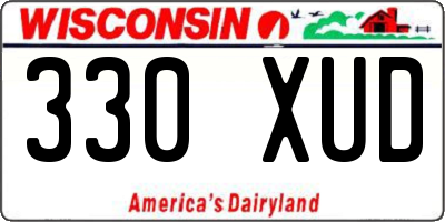 WI license plate 330XUD