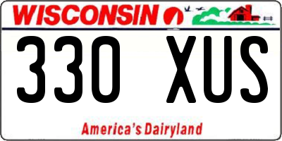 WI license plate 330XUS
