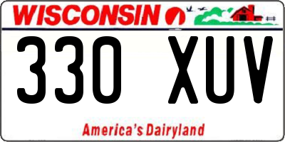 WI license plate 330XUV