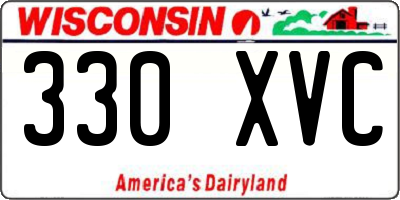WI license plate 330XVC