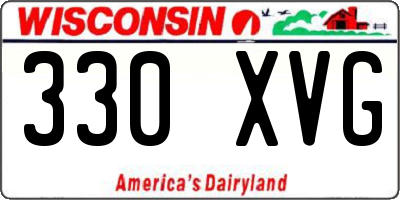 WI license plate 330XVG