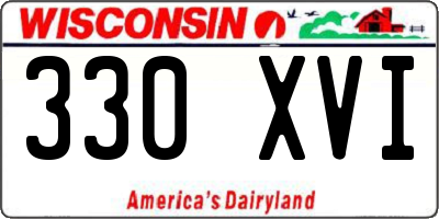 WI license plate 330XVI