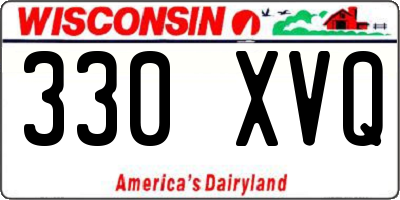 WI license plate 330XVQ