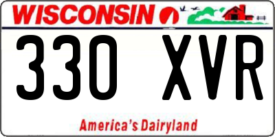 WI license plate 330XVR