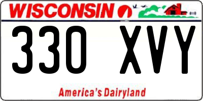 WI license plate 330XVY