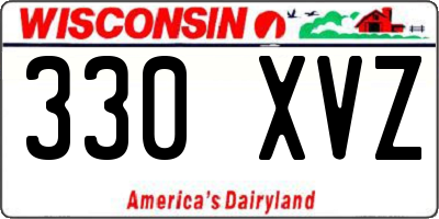 WI license plate 330XVZ