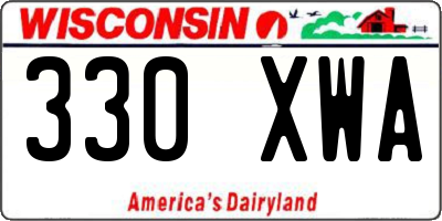 WI license plate 330XWA
