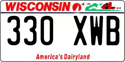 WI license plate 330XWB