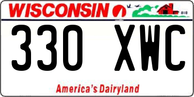 WI license plate 330XWC