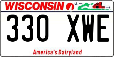 WI license plate 330XWE