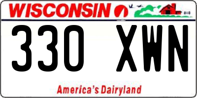 WI license plate 330XWN