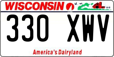 WI license plate 330XWV