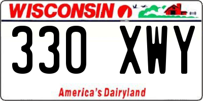WI license plate 330XWY