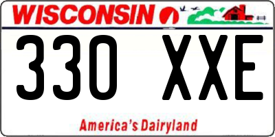 WI license plate 330XXE