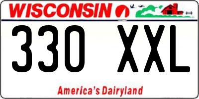 WI license plate 330XXL