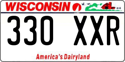 WI license plate 330XXR