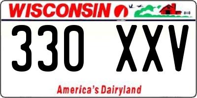 WI license plate 330XXV