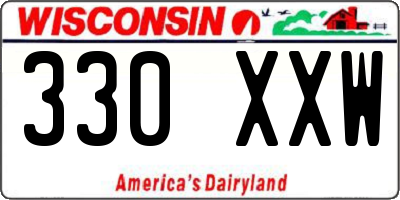 WI license plate 330XXW