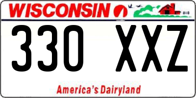 WI license plate 330XXZ