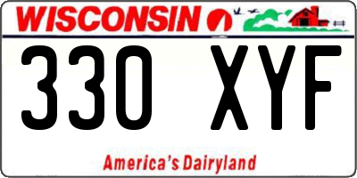 WI license plate 330XYF