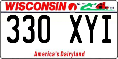 WI license plate 330XYI