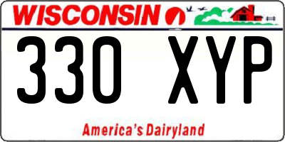 WI license plate 330XYP