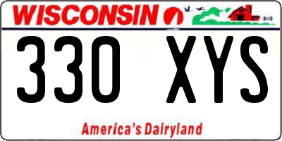 WI license plate 330XYS