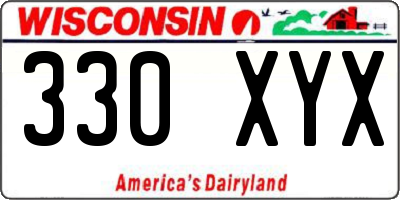 WI license plate 330XYX
