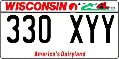 WI license plate 330XYY