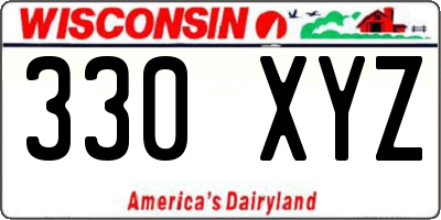 WI license plate 330XYZ