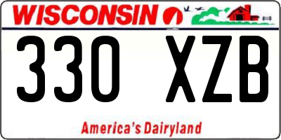 WI license plate 330XZB