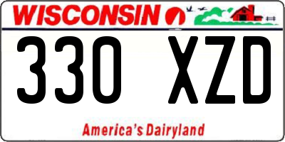 WI license plate 330XZD