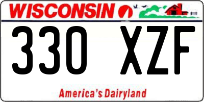 WI license plate 330XZF