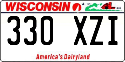 WI license plate 330XZI