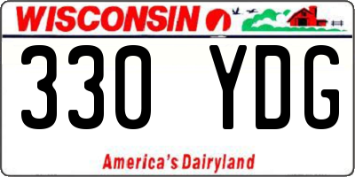 WI license plate 330YDG