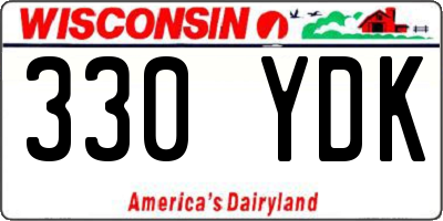 WI license plate 330YDK