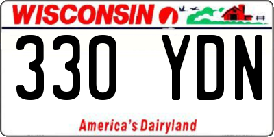 WI license plate 330YDN
